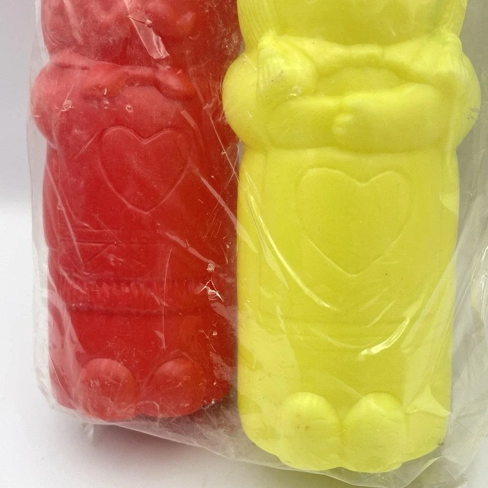 Vintage 1990s Hartin Squeezable Ketchup Mustard Set‎ Novelty Figure Bottles NIP